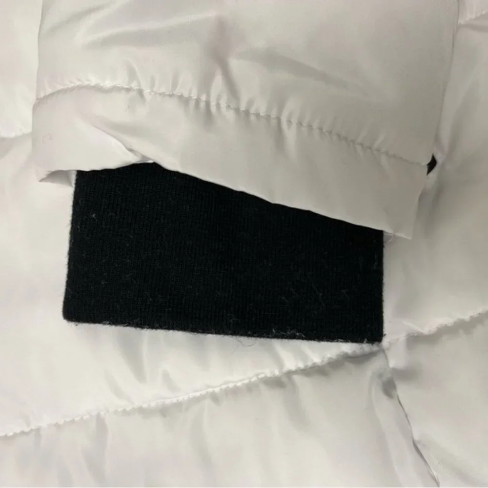 Karl Lagerfeld Paris White Long Faux Fur Puffer Coat - Size Large - Picture 8 of 16